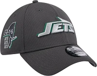 New Era Men's York Jets 2024 NFL Draft Graphite 39Thirty Stretch Fit Hat