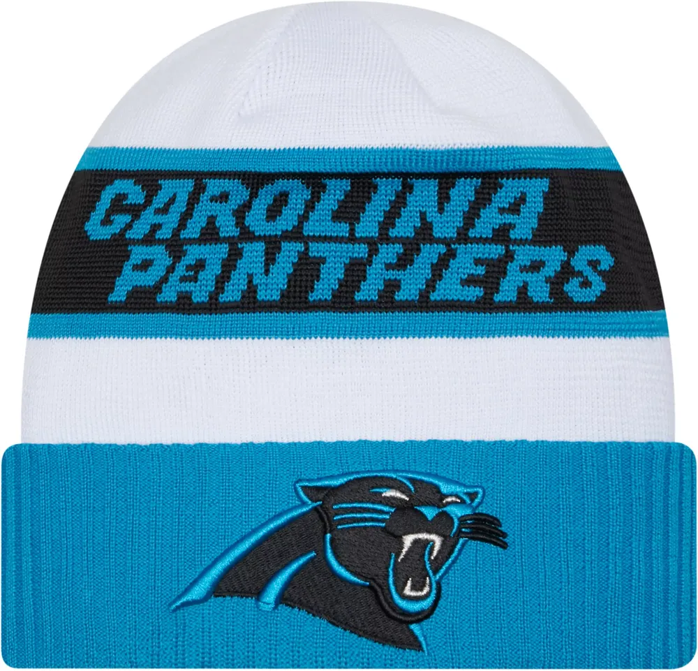 New Era Men's Carolina Panthers 2023 Sideline White Tech Knit Beanie