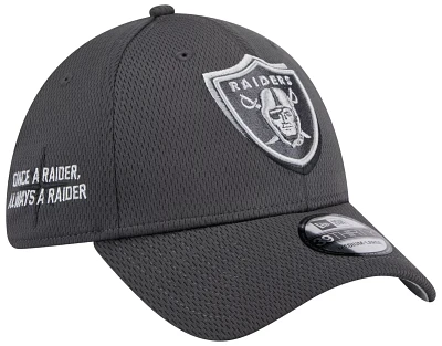 New Era Men's Las Vegas Raiders 2024 NFL Draft Graphite 39Thirty Stretch Fit Hat