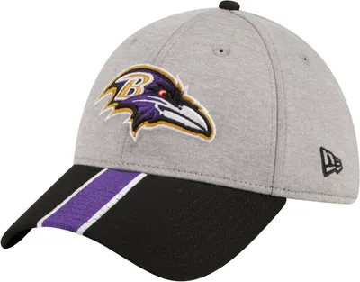 New Era Men's Baltimore Ravens Stripe Grey 39Thirty Stretch Fit Hat