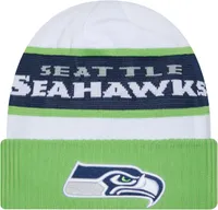 New Era Men's Seattle Seahawks 2023 Sideline White Tech Knit Beanie