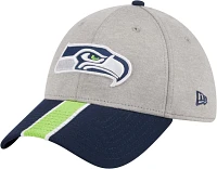 New Era Men's Seattle Seahawks Stripe Grey 39Thirty Stretch Fit Hat