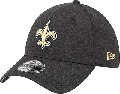 New Era Men's Orleans Saints Logo Black 39Thirty Stretch Fit Hat