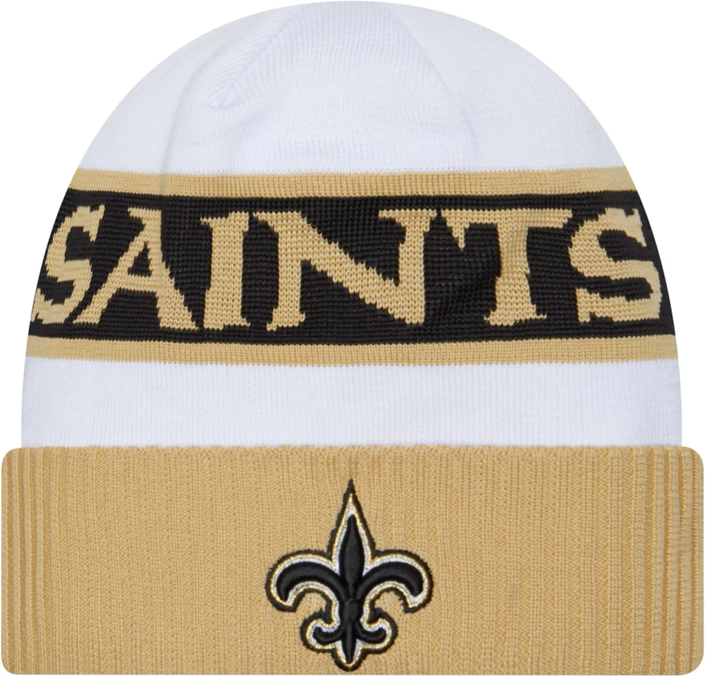 New Era Men's New Orleans Saints 2023 Sideline White Tech Knit Beanie