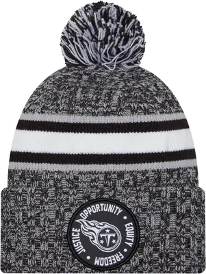 New Era Men's Tennessee Titans 2023 Inspire Change White Knit Beanie