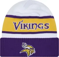 New Era Men's Minnesota Vikings 2023 Sideline White Tech Knit Beanie