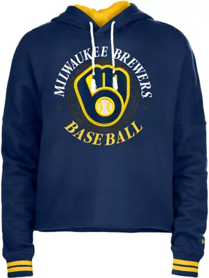 New Era Women's Milwaukee Brewers Navy Hoodie