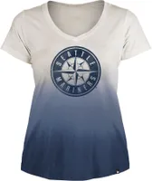 New Era Women's Seattle Mariners Navy Dipdye Scoop V-Neck