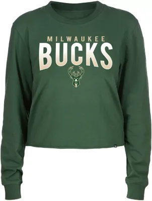 New Era Women's Milwaukee Bucks Green Logo Long Sleeve Shirt