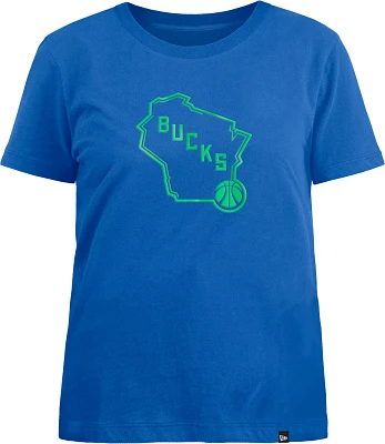 New Era Women's 2023-24 City Edition Milwaukee Bucks Logo T-shirt