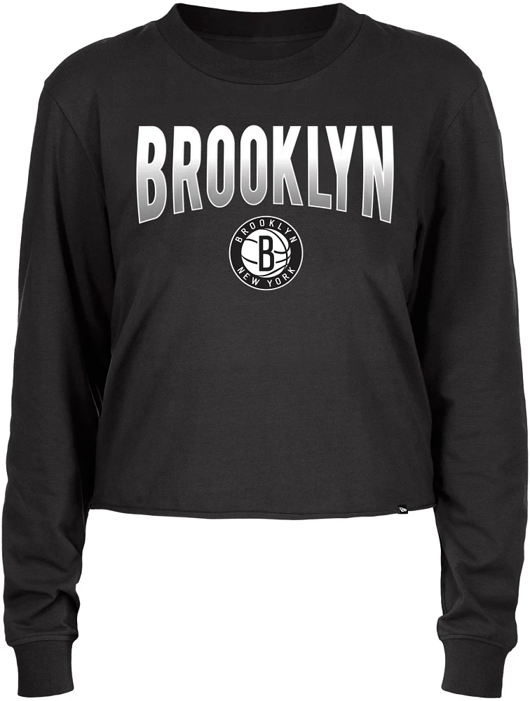 New Era Women's Brooklyn Nets Black Logo Long Sleeve Shirt