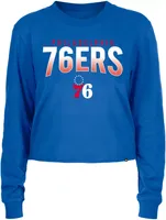 New Era Women's Philadelphia 76ers Blue Logo Long Sleeve Shirt
