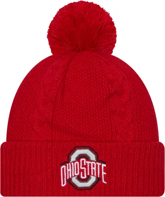 New Era Women's Ohio State Buckeyes Scarlet Cable Knit Beanie