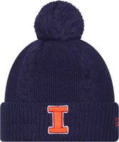 New Era Women's Illinois Fighting Illini Blue Cable Knit Beanie