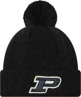 New Era Women's Purdue Boilermakers Black Cable Knit Beanie