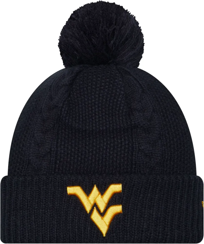 New Era Women's West Virginia Mountaineers Blue Cable Knit Beanie