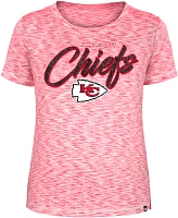 New Era Women's Kansas City Chiefs Space Dye Glitter Red T-Shirt