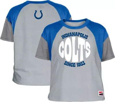 New Era Women's Indianapolis Colts Color Block Grey T-Shirt