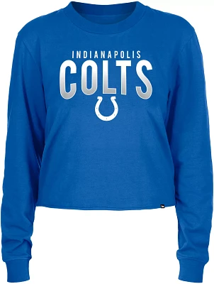 New Era Women's Indianapolis Colts Blue Sporty Long Sleeve Crop Top