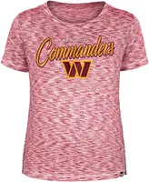 New Era Women's Washington Commanders Space Dye Glitter Red T-Shirt