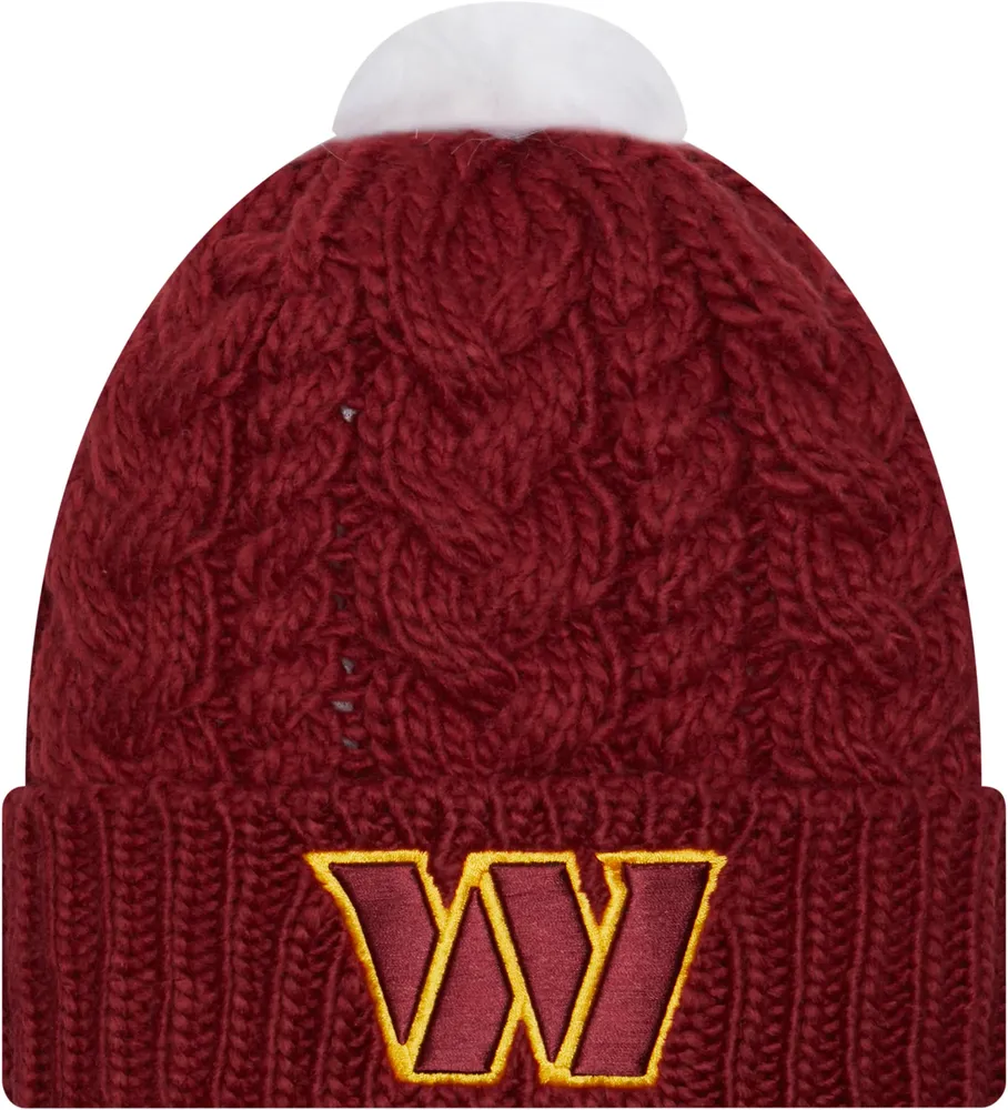 New Era Women's Washington Commanders Throwback Pom Knit Beanie