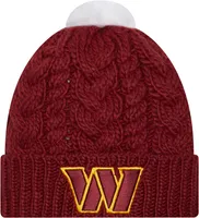 New Era Women's Washington Commanders Throwback Pom Knit Beanie