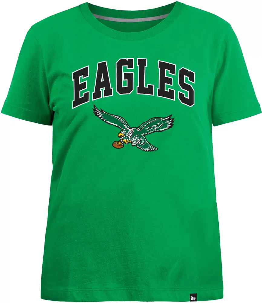 New Era Women's Philadelphia Eagles Arch Legacy Kelly Green T-Shirt