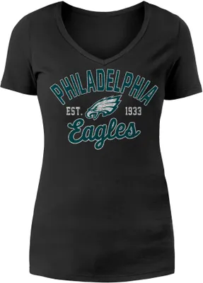 New Era Women's Philadelphia Eagles Arch Name Black T-Shirt