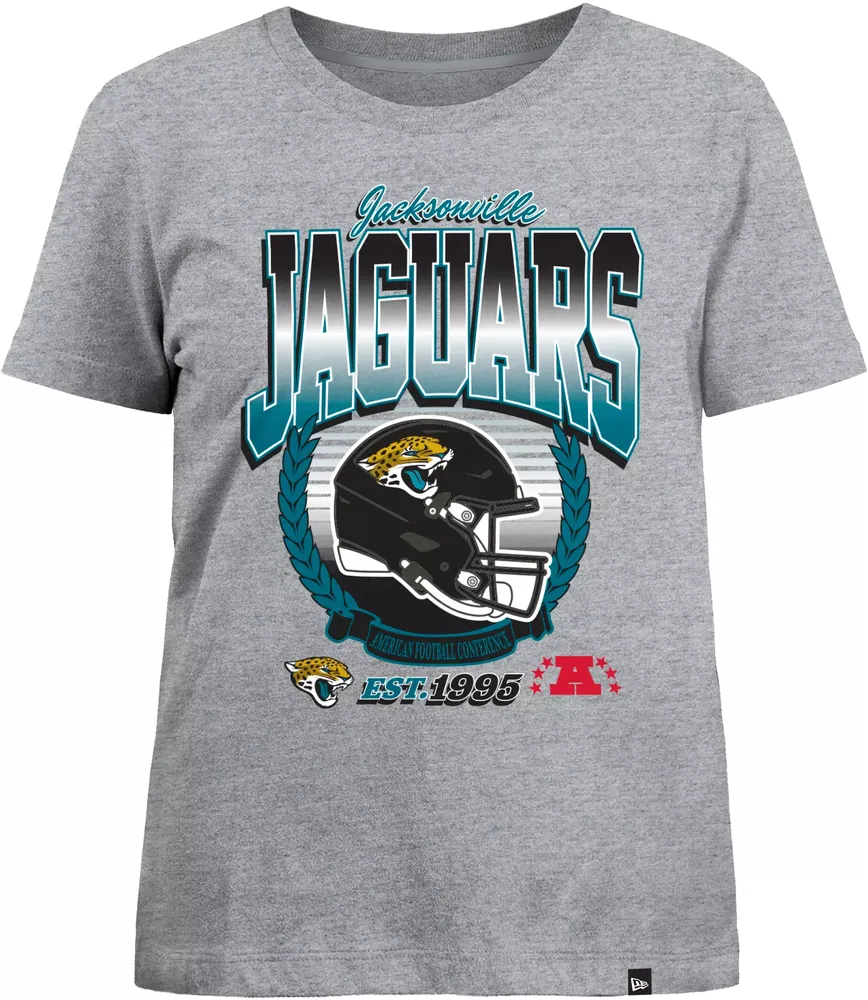 New Era Women's Jacksonville Jaguars Bold Helmet Grey T-Shirt