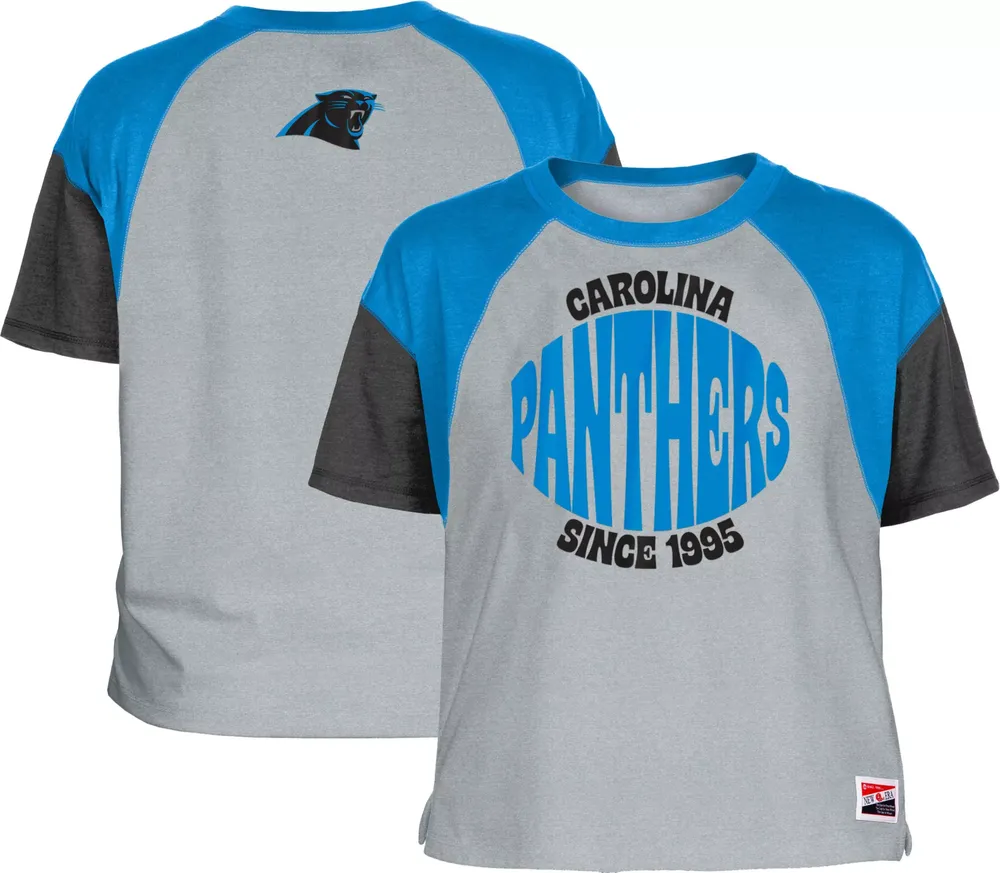 New Era Women's Carolina Panthers Color Block Grey T-Shirt