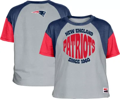 New Era Women's England Patriots Color Block Grey T-Shirt