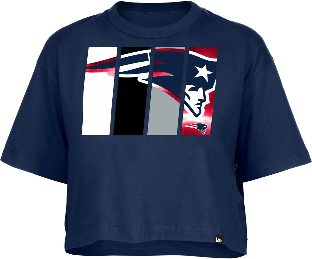 New Era Women's England Patriots Panel Boxy Navy T-Shirt