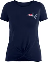 New Era Women's England Patriots Twist Front Navy T-Shirt