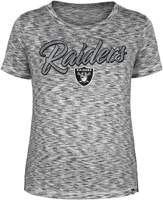 New Era Women's Las Vegas Raiders Space Dye Glitter Black T-Shirt