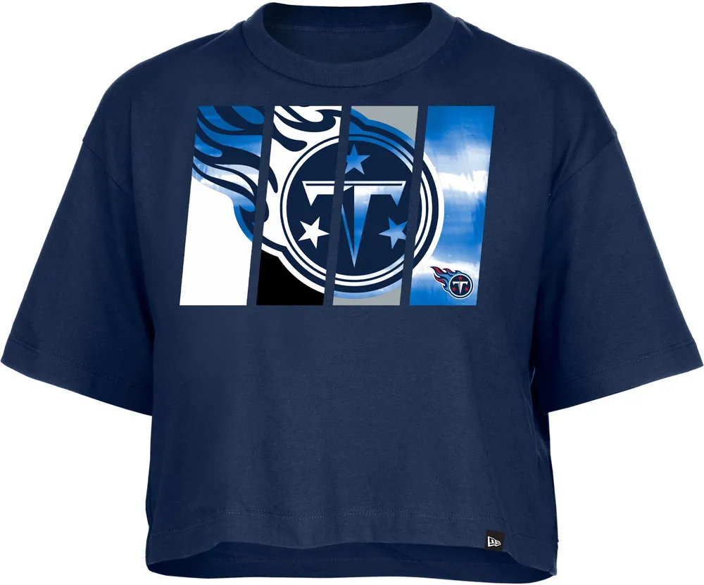 New Era Women's Tennessee Titans Panel Boxy Navy T-Shirt