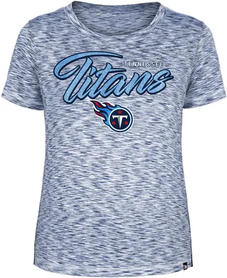 New Era Women's Tennessee Titans Space Dye Glitter Navy T-Shirt