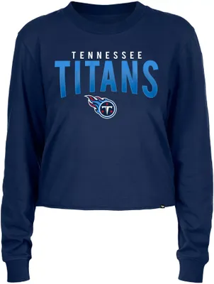 New Era Women's Tennessee Titans Navy Sporty Long Sleeve Crop Top