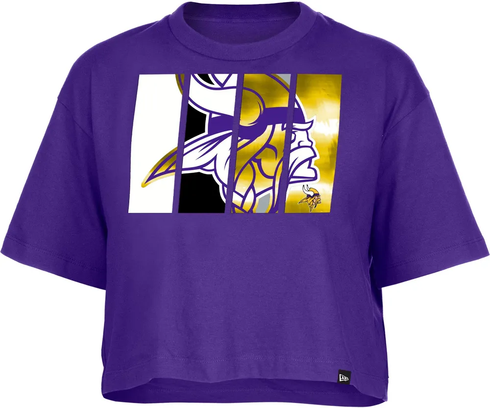 New Era Women's Minnesota Vikings Panel Boxy Purple T-Shirt