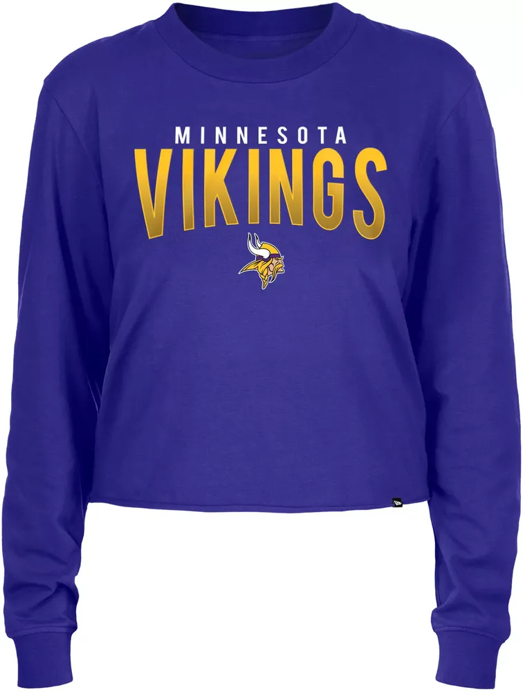 New Era Women's Minnesota Vikings Purple Sporty Long Sleeve Crop Top