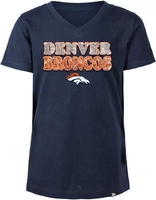 New Era Girls' Denver Broncos Sequins Navy T-Shirt