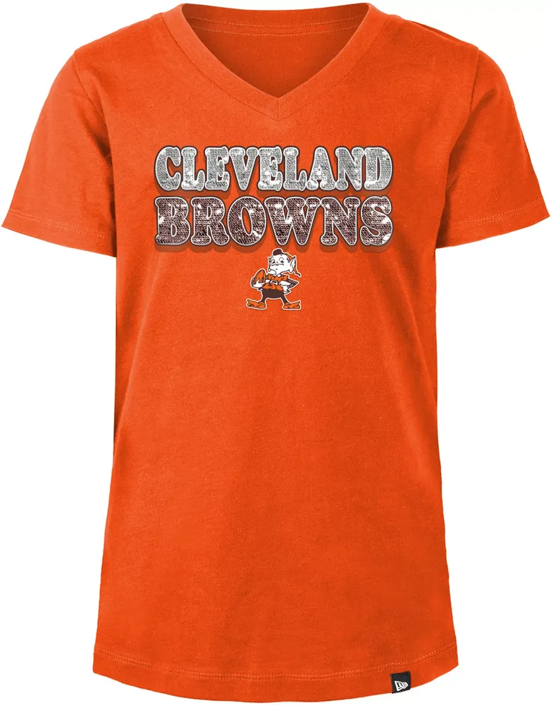 New Era Girls' Cleveland Browns Sequins  T-Shirt