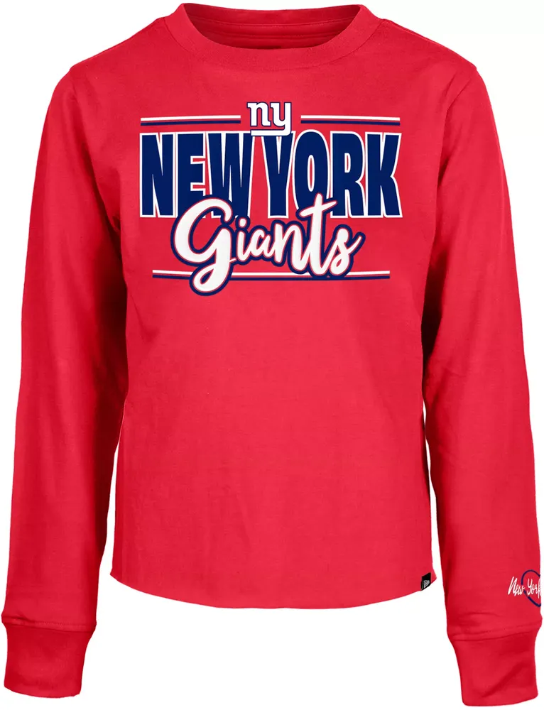 New Era Little Kids' New York Giants Script Red Long Sleeve T-Shirt