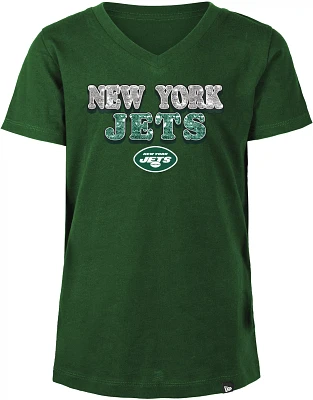 New Era Girls' New York Jets Sequins Green T-Shirt