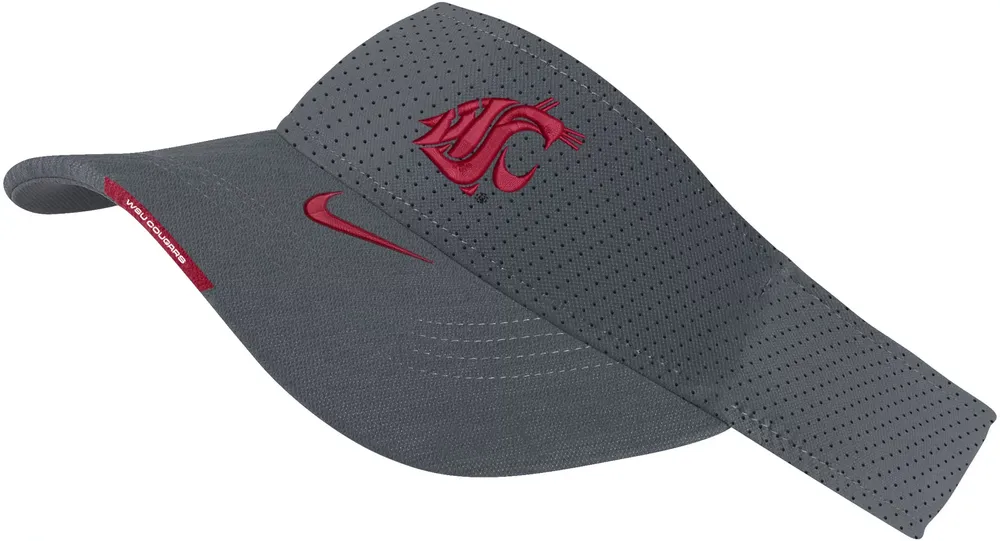 Nike Men's Washington State Cougars Grey Aero Football Sideline Visor