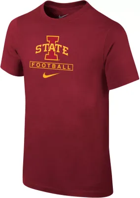 Nike Youth Iowa State Cyclones Cardinal Football Core Cotton T-Shirt