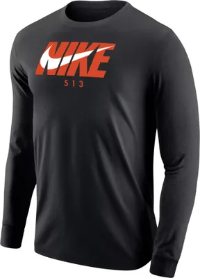 Nike Men's Cincinatti 513 Black Long Sleeve T-Shirt