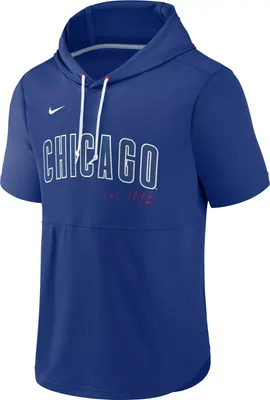 Nike Men's Chicago Cubs Blue Springer Short Sleeve Hoodie