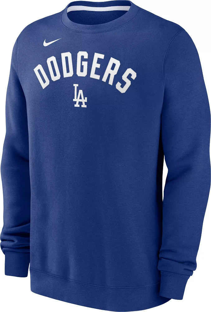 Nike Men's Los Angeles Dodgers Dodger Blue Fleece Crew Neck Sweatshirt