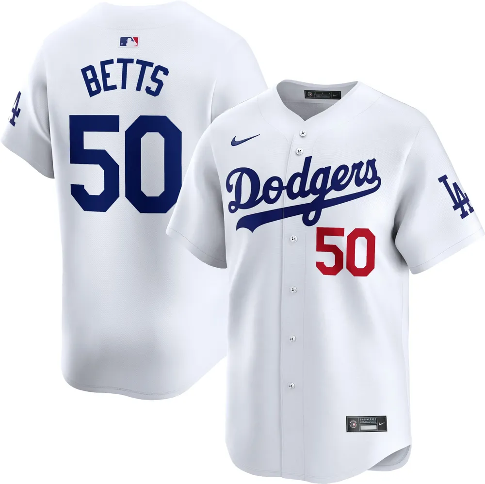 Nike Men's Los Angeles Dodgers Mookie Betts #50 White Limited Vapor Jersey