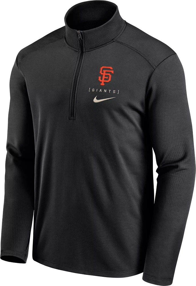 Nike Men's San Francisco Giants Black Logo Pacer Quarter-Zip Pullover